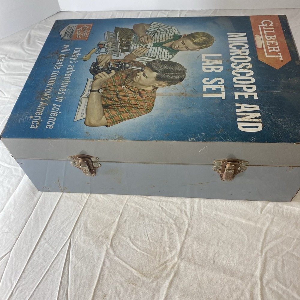 Vintage Gilbert Microscope & Lab Set No.13082 Binocular Viewer Incomplete - Picture 8 of 11